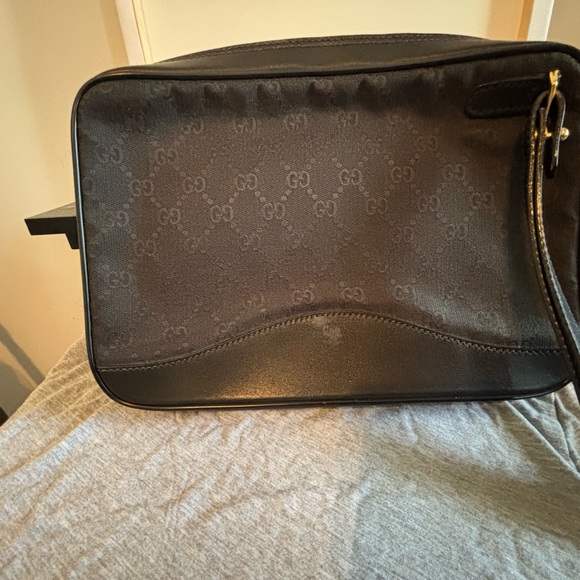 Authentic Black Gucci Monogram GG Canvas Toiletry Bag / Pouch - Good Condition - Picture 2 of 11